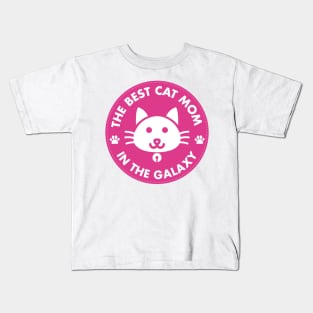 The Best Cat Mom in The Galaxy Pink Kids T-Shirt